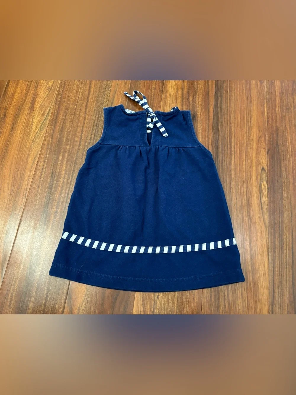 Florence Eiseman Navy Embroidered Ladybug Sleeveless Dress